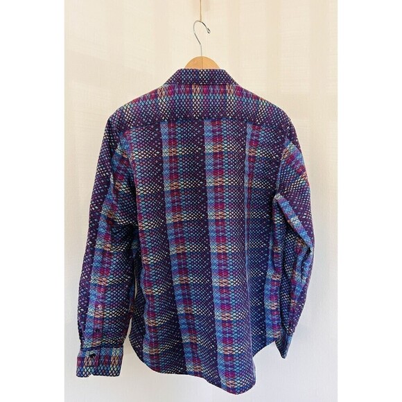 Robert Graham Classic Fit Albert Finney Jacquard Sport Shirt L Button Up Blue - Picture 5 of 6